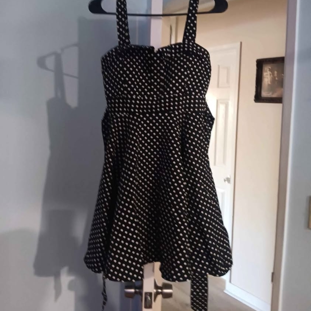 Pinup Couture Black and White Polka Dot Mini Dress